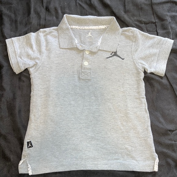 JORDAN YOUTH KID BOY LIGHT GRAY POLO SHIRT - Picture 1 of 4